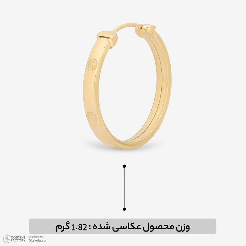 گوشواره حلقهای طلا 18 عیار زنانه گالری طلای مهرسین مدل MK573جدید