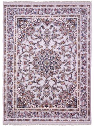 فرش نگین مشهد طرح 1015 نقره ای 1000 شانه تراکم 3000 + ارسال رایگان
