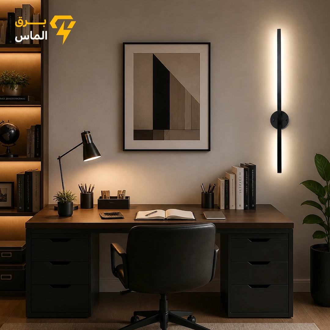 چراغ دیواری مدرن خطی سایز 60 مشکی /آلومینیوم دایکاست/LED بسیار با کیفیت/قاب پشت فلزی/ضمانت 2 ساله تعویضجدید