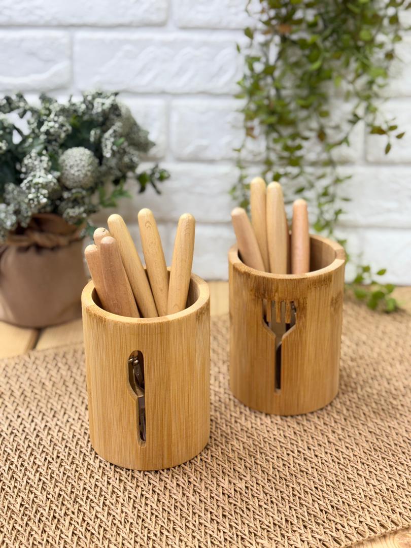 جای کاردو چنگالی بامبو وارداتی
