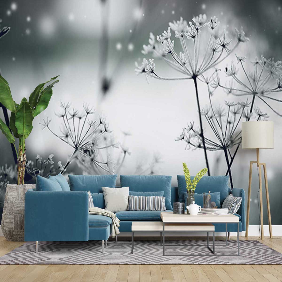 پوستر دیواری گل سفید کد mt-83389جدید