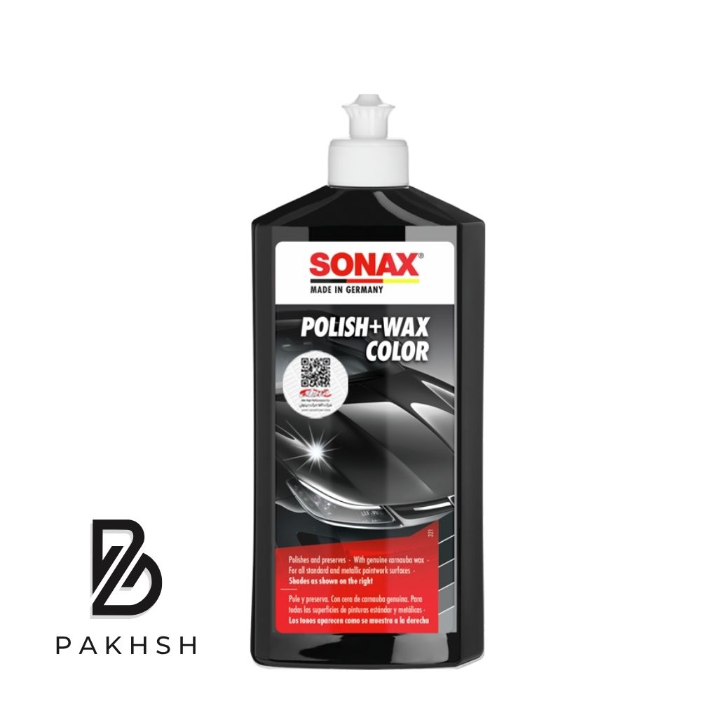 پولیش و واکس رنگی مشکی سوناکس 500 میل | احیاکننده عمیق رنگ و رفع خطوخش خودروهای مشکی