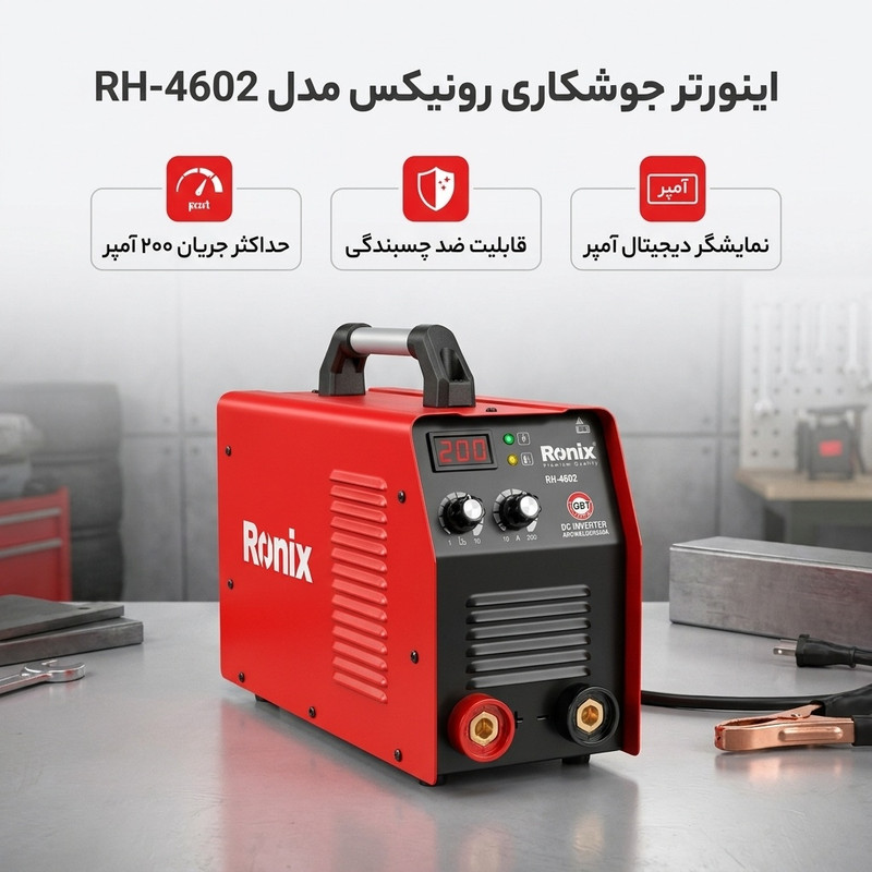اینورتر جوشکاری 200 آمپر رونیکس مدل RH-4602جدید