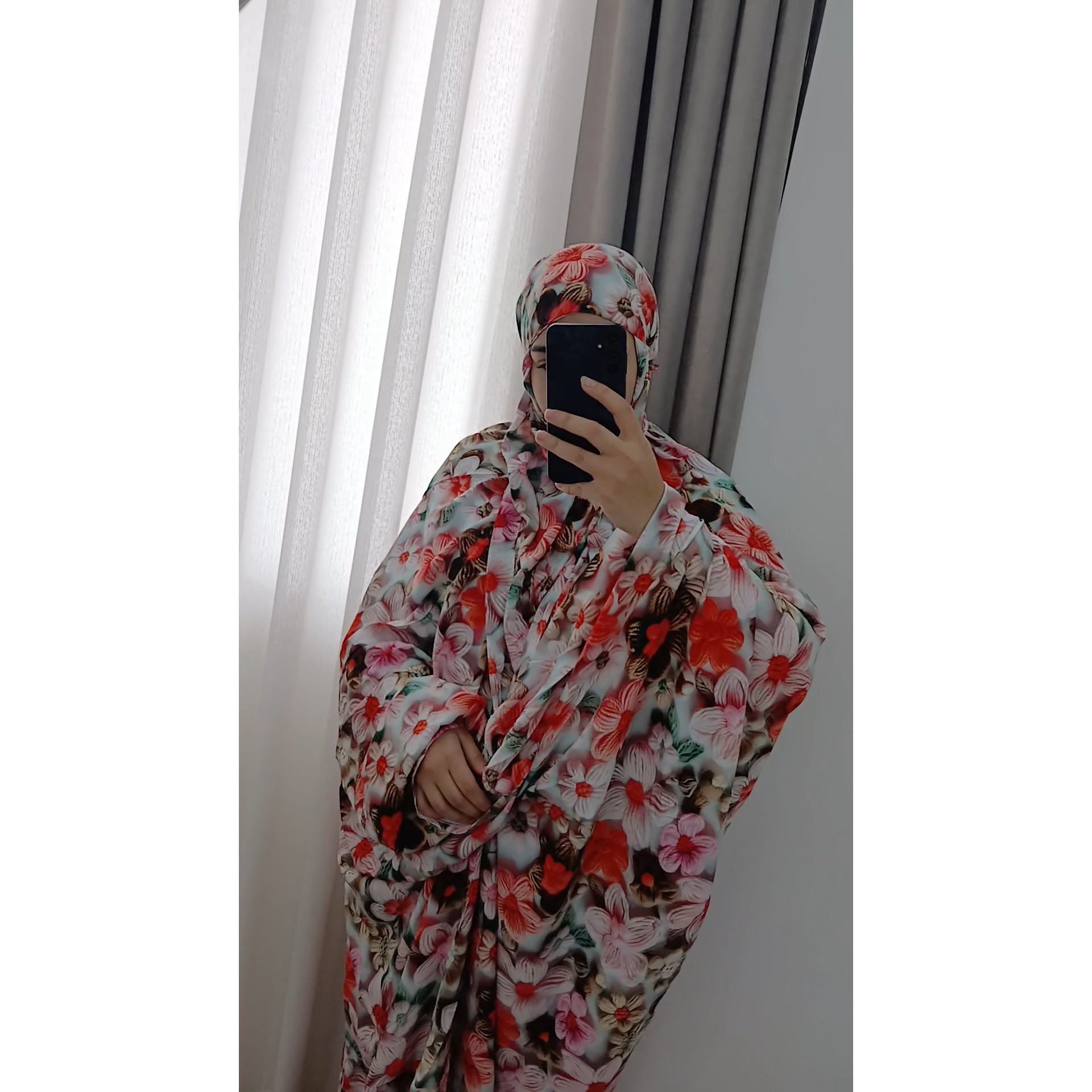 چادر نماز گل کاموایی کیسه ای