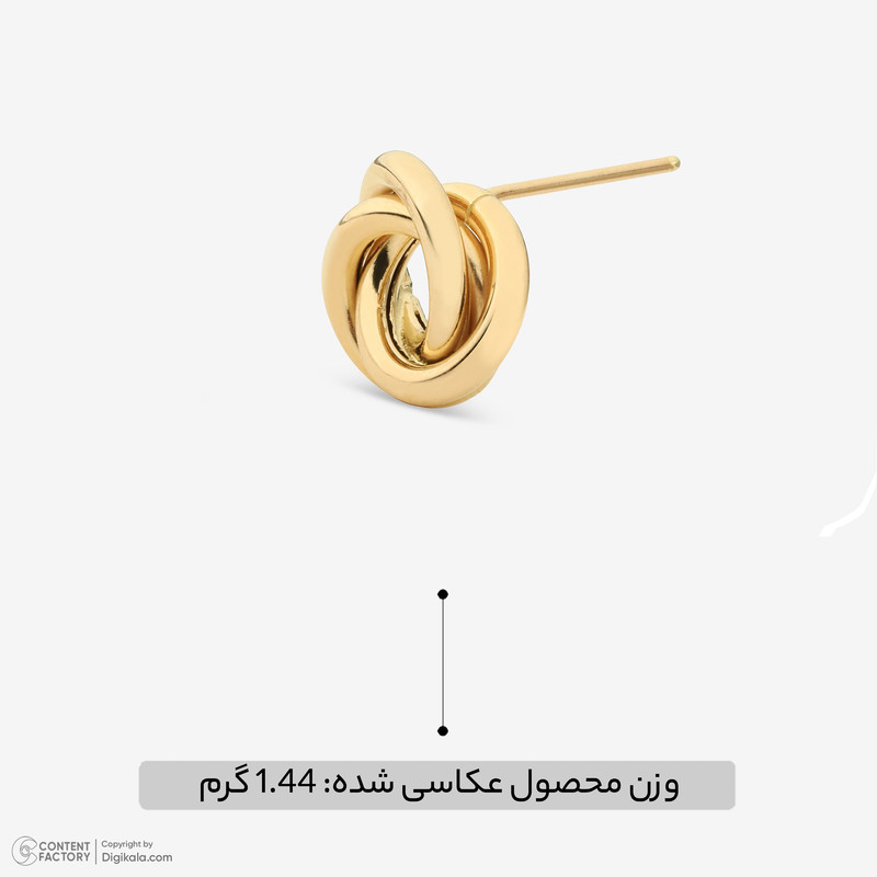 گوشواره میخی طلا 18 عیار زنانه گالری طلای مهرسین مدل پروفیلجدید