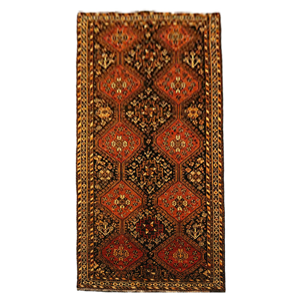 کناره دستبافت قشقایی طرح قابلوزی هندسی (275×127 سانتیمتر)
