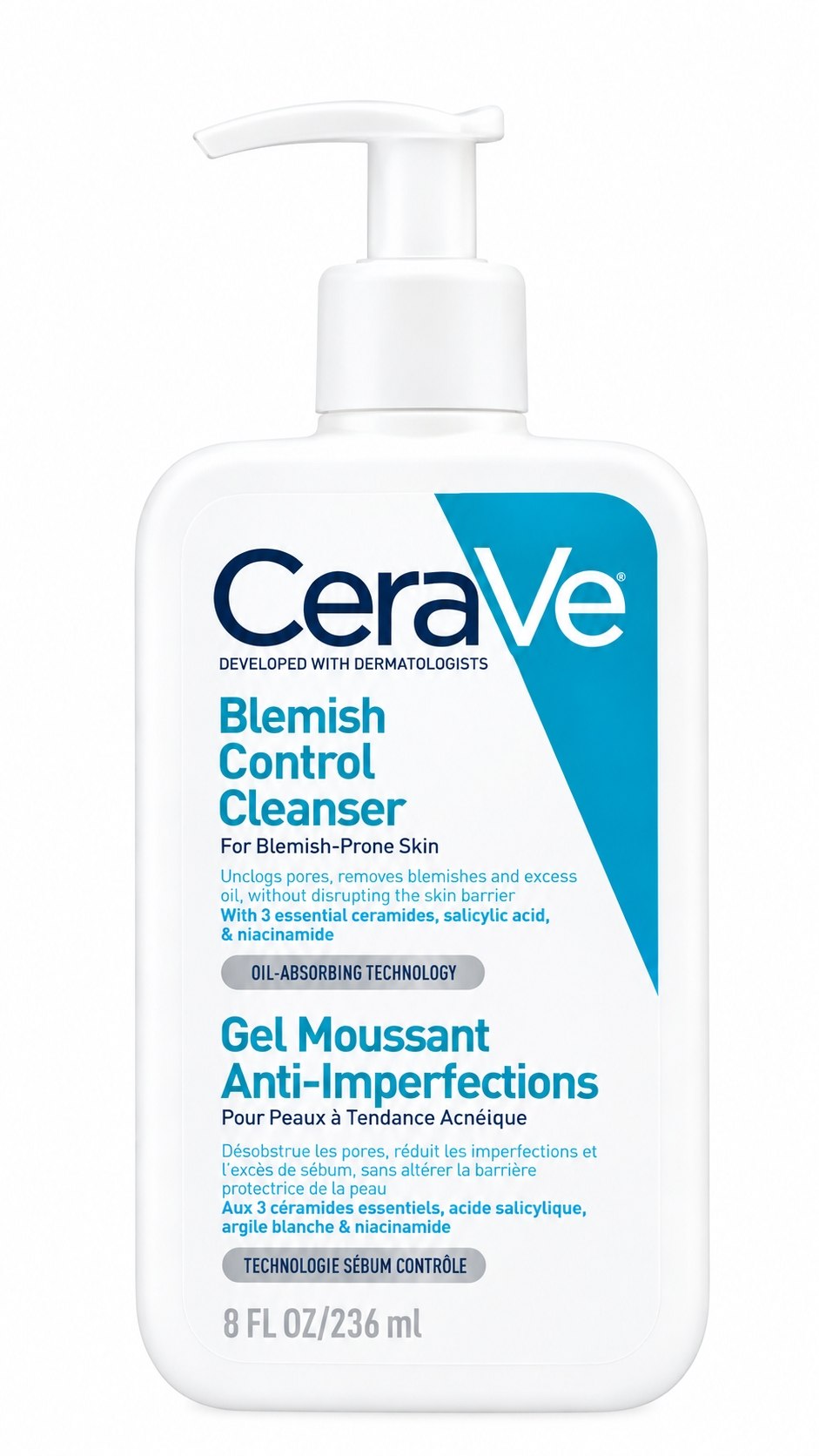 ژل شستشو صورت سراوی مدل Blemish Control مناسب پوست چرب و دارای آکنه حجم 236 میلجدید