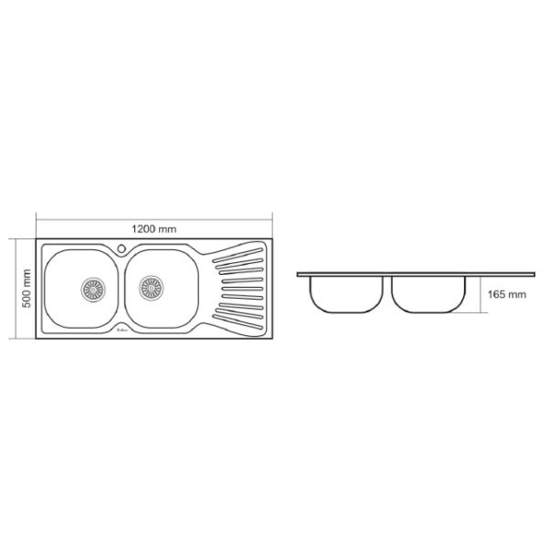 سینک توکار ظرفشویی داتیس کد DB-125