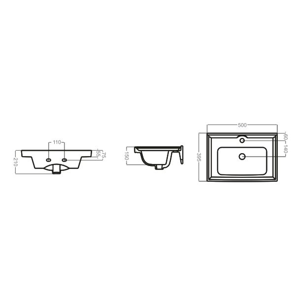 روشویی روکابینتی گلسار مدل آستر 50