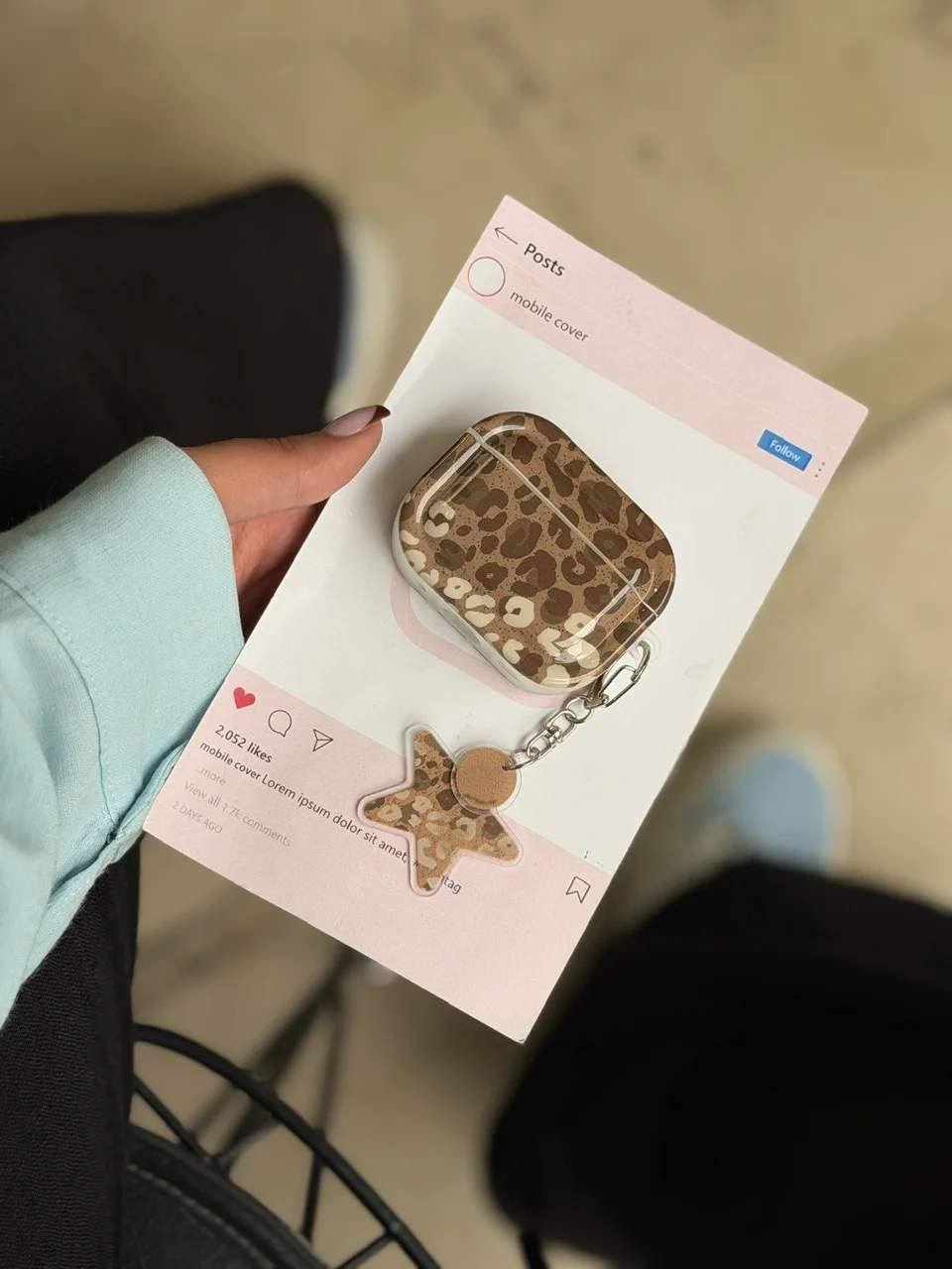کاور ایرپاد ست Minimal Leopard پلنگی مینیمال (a0343) مناسب برای Airpods 4جدید