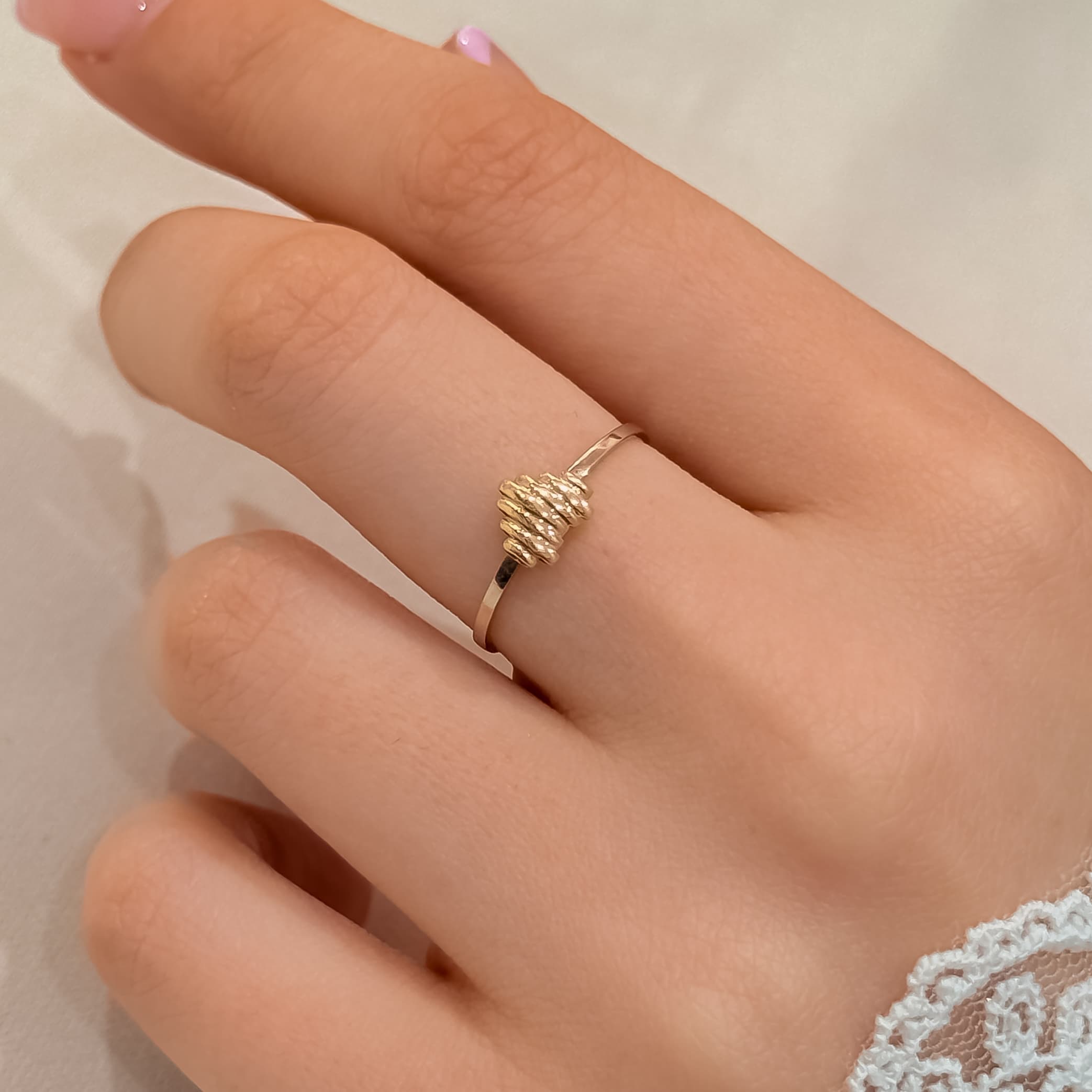انگشتر طلای قلب هاشور11016Rجدید