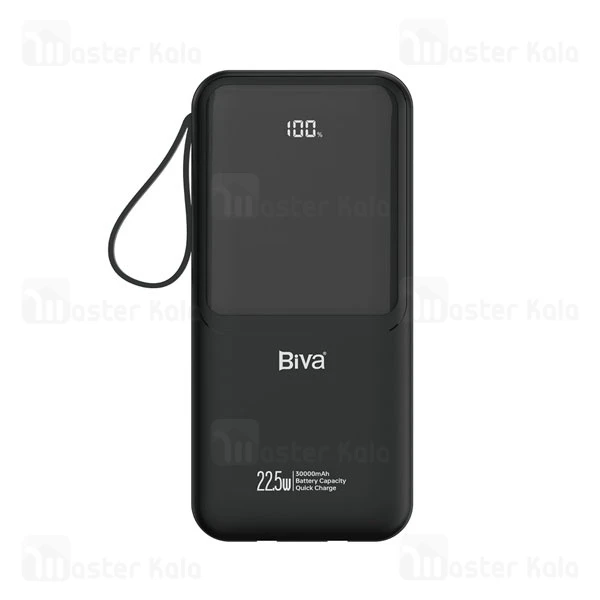 پاوربانک 30000 بیوا Biva BP-087 توان 22.5 وات همراه با کابل متصل فست شارژجدید