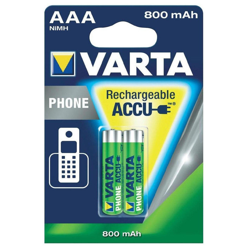 باتری شارژی نیم قلمی 800 میلی آمپر AAA Varta