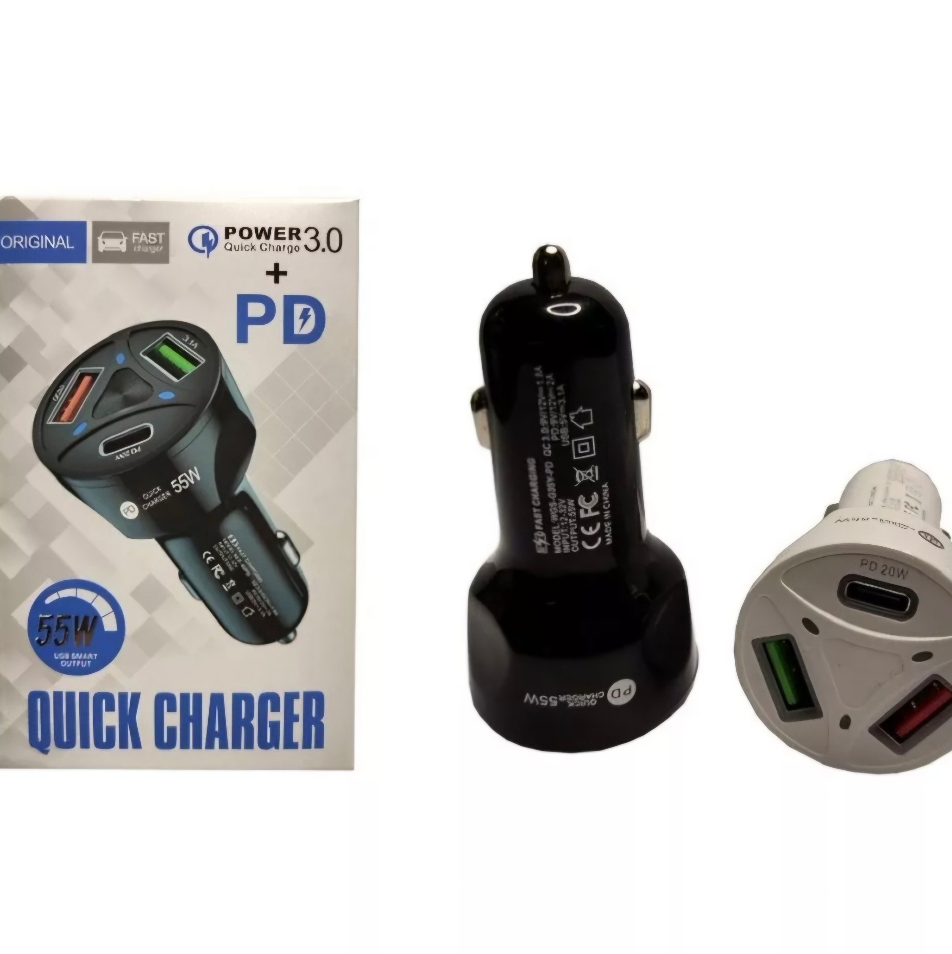 شارژر فندکی سه پورت مدل FAST CHARGER 55Wجدید