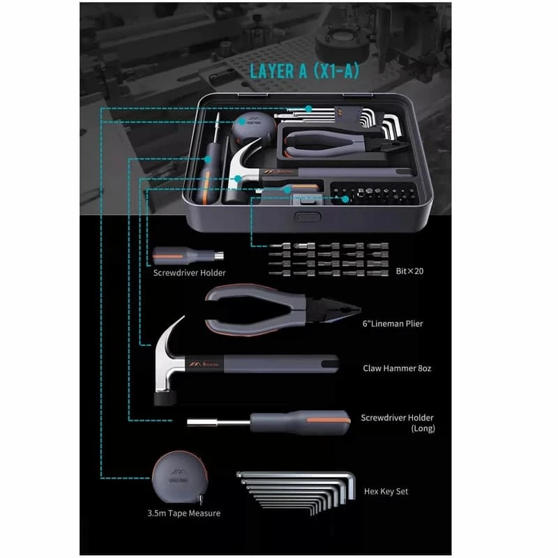 جعبه ابزار جیمی باکس مدل Jiumbox X3 ABC HOME Tool Set