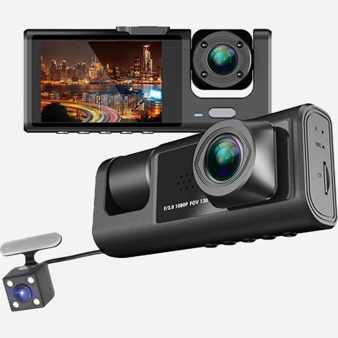 دوربین ثبت وقایع wifi خودرو بلک باکس مدل C309 سه لنز با کیفیت فول اچ دیجدید