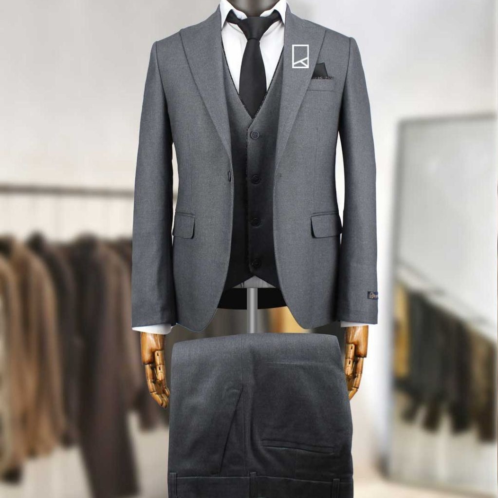 کت شلوار طوسی فاستونی جودون کد 102603جدید