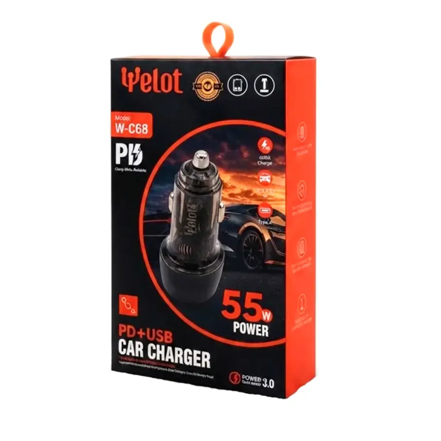 قیمت و خرید شارژر فندکی 55 وات ویلوت مدل W-C68 هانسی شاپ