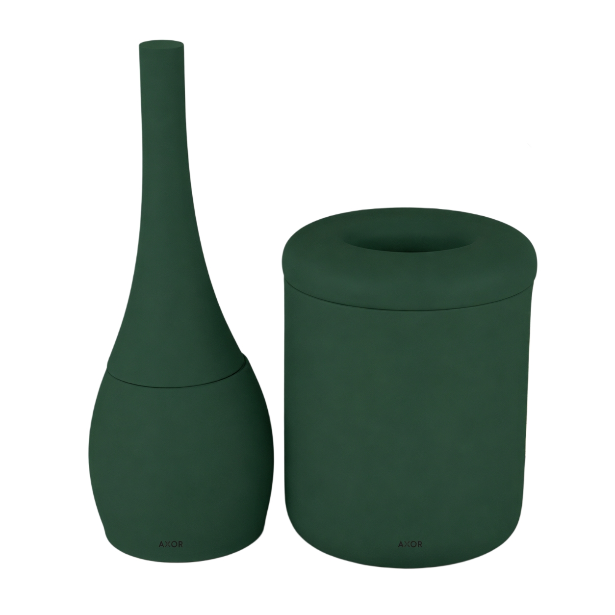 ست فرچه و سطل سرویس بهداشتی AXOR (آکسور) مدل النا رنگ سبز تیره (psetsd01)جدید