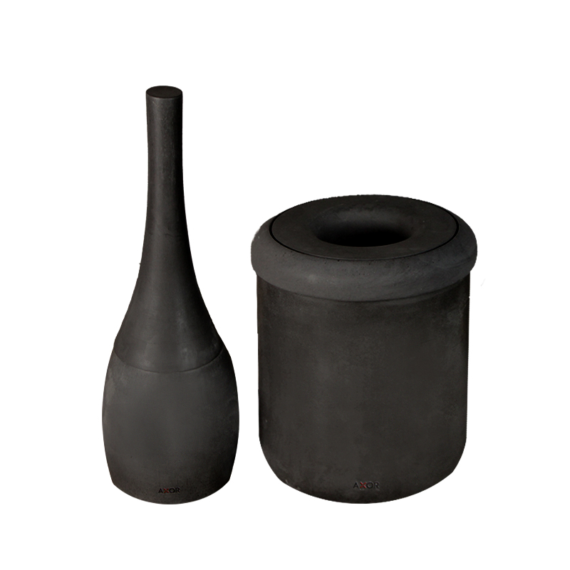 ست فرچه و سطل سرویس بهداشتی AXOR (آکسور) مدل النا رنگ ذغالی (psetid01)جدید