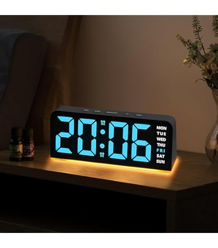 ساعت LED دیجیتالی رومیزی بک لایت دار نارنجی مدل 91 اقساطیجدید