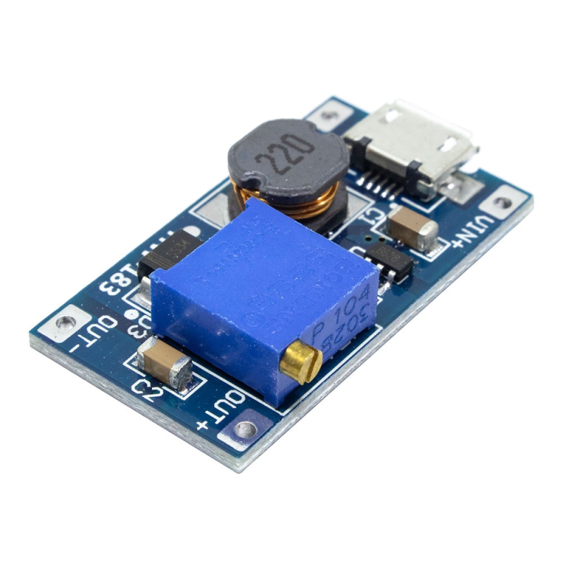 ماژول رگولاتور ولتاژ افزاینده HW-183 با ورودی Micro USB و جریان 2 آمپر اقساطیجدید