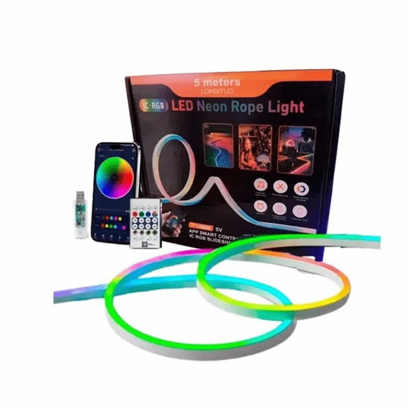 ریسه نئون فلکسی فول کالر RGB پنج متری usb