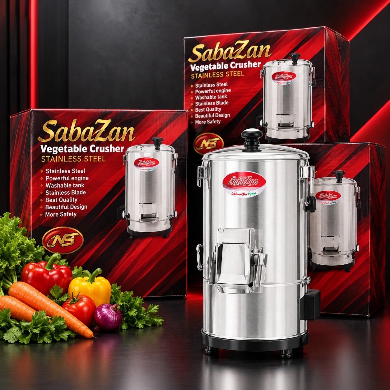 سبزی خردکن تمام استیل سبز ایران جدید