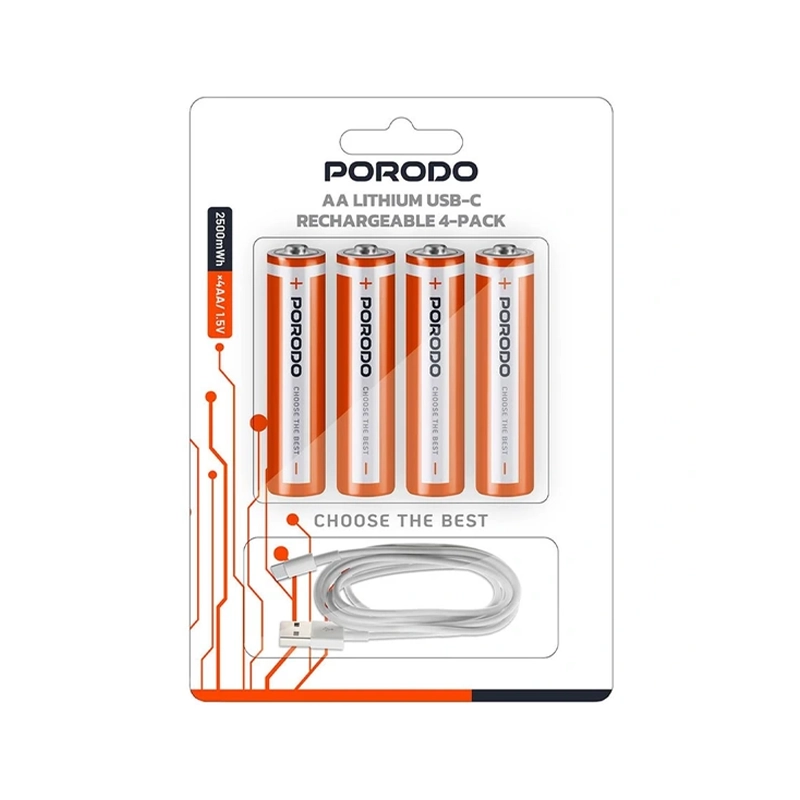 باتری شارژی قلمی پرودو مدل PORODO PDAA25RBجدید