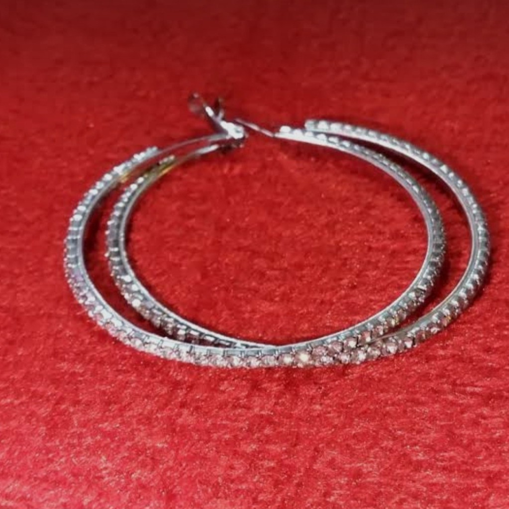 گوشواره حلقه ای دورنگین
