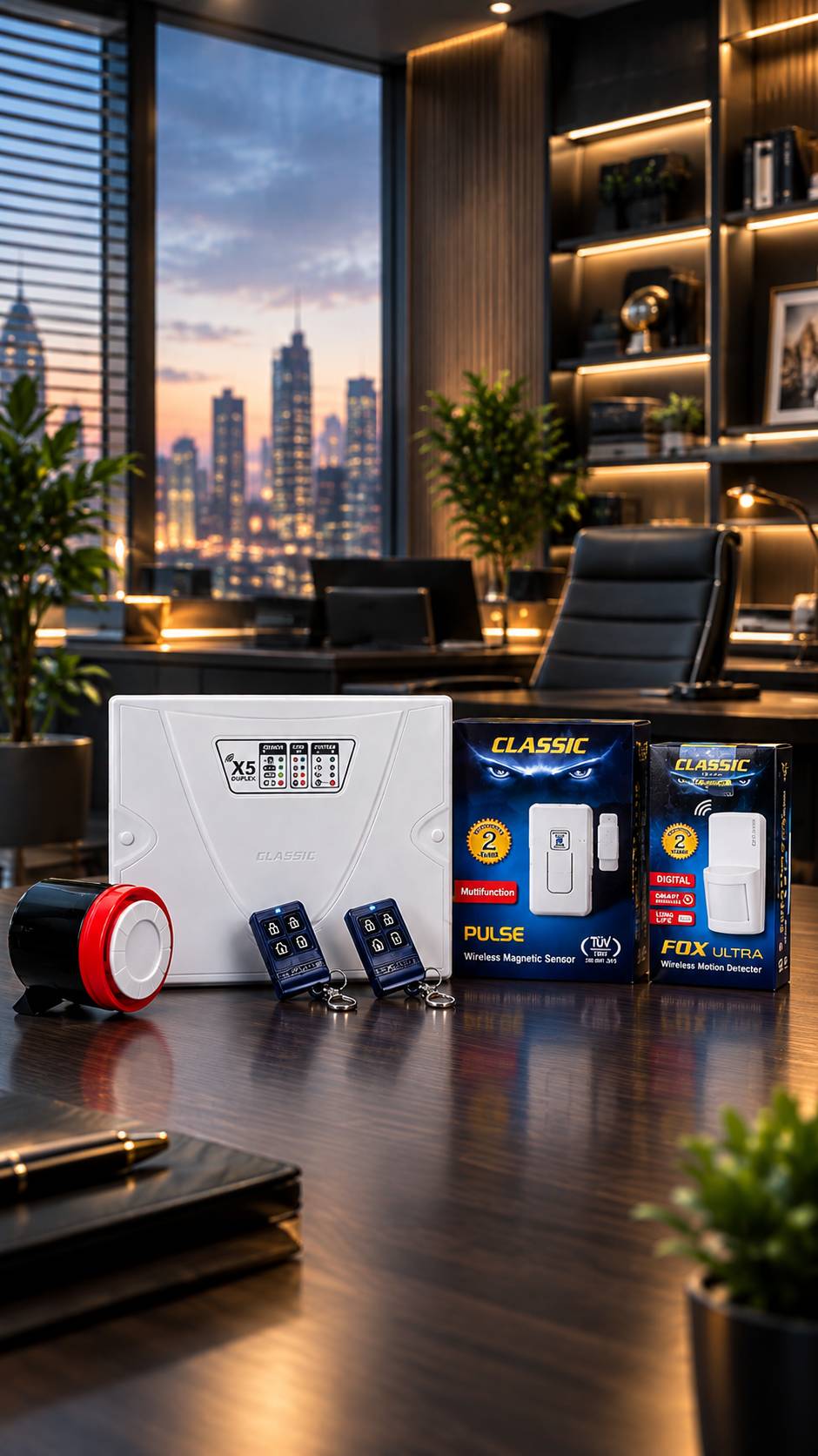پک دزدگیر اماکن کلاسیک x5duplex با یک سنسور حرکتی بی سیم و مگنت بی سیمجدید