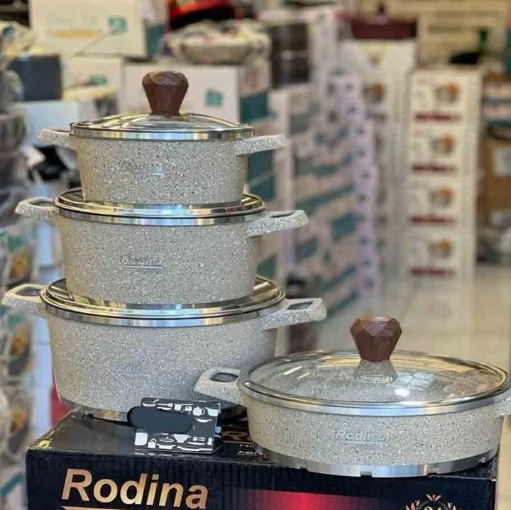 سرویس چدن 10 پارچه رودینا رنگ کرم