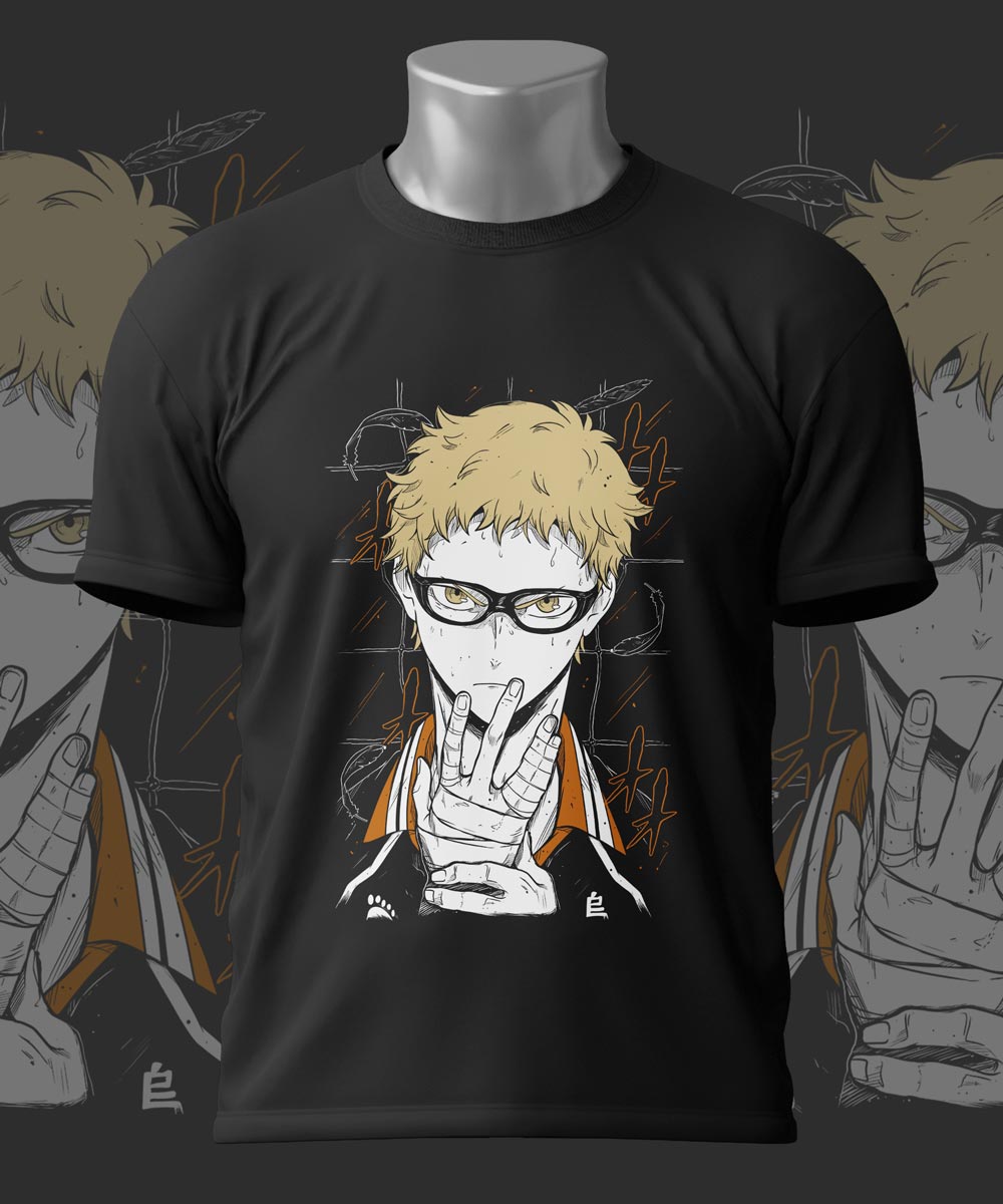 تیشرت Haikyu طرح Kei Tsukishima کد 101
