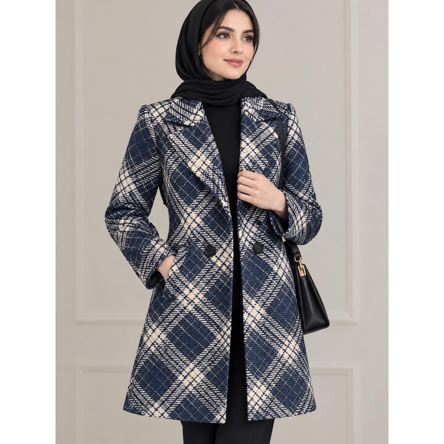 پالتوی زنانه پارچه چهار خانهجدید