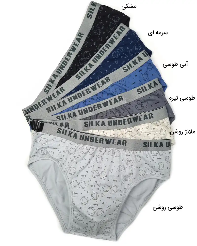 شورت مردانه اسلیپ پنبه لاکرا طرح نه ضلعی سیلکاجدید