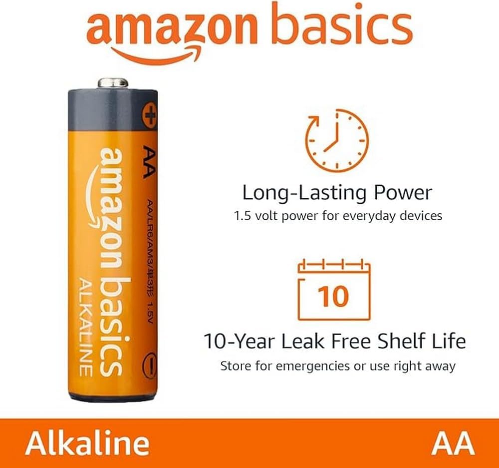 پک صد تایی باطری قلمی AA آمازون بیسیک Amazon Basicsجدید