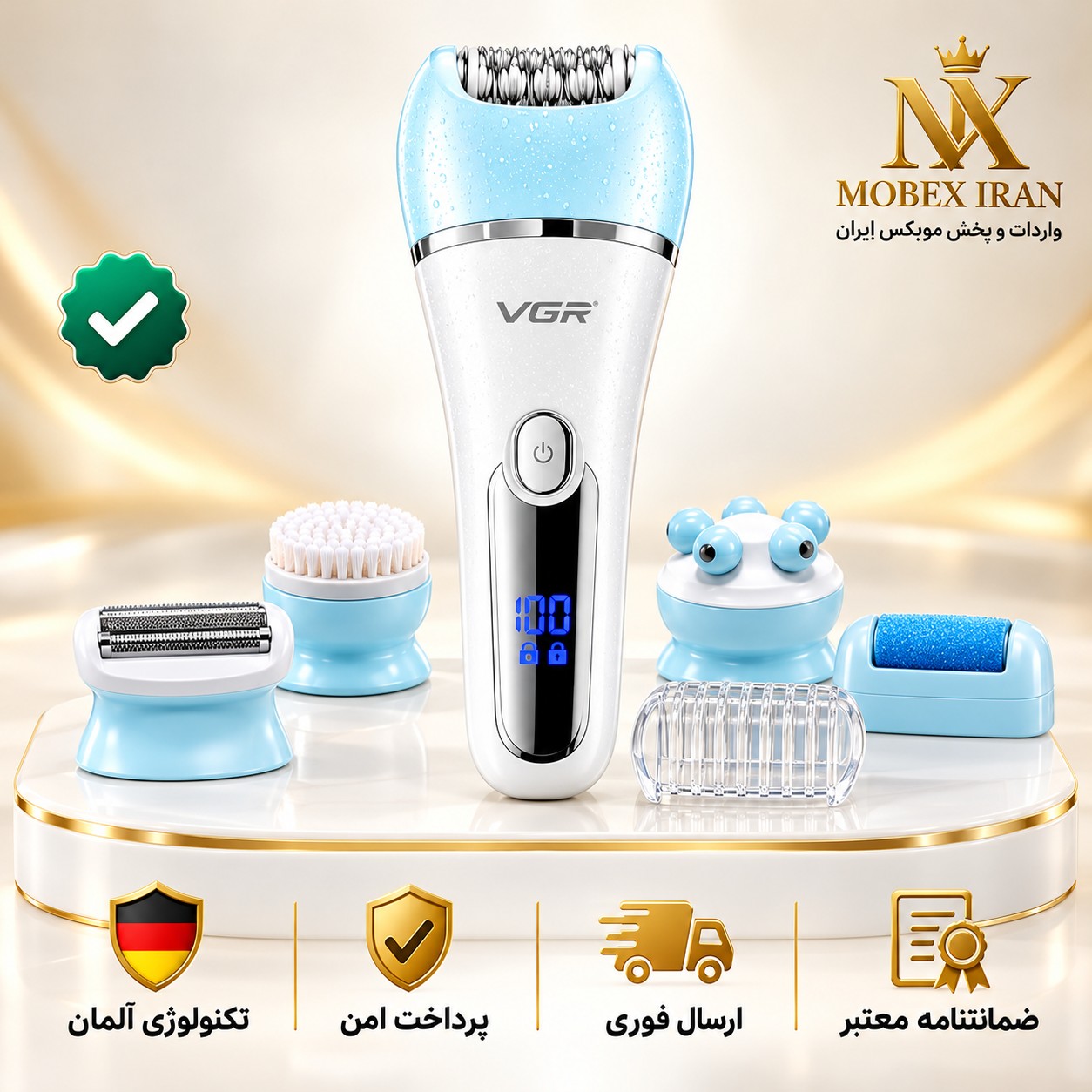 اپیلاتور / اپلیدی حرفه ای vgr733چندکاره با گارانتی کتبی/خرید اقساطی/ارسال فوری