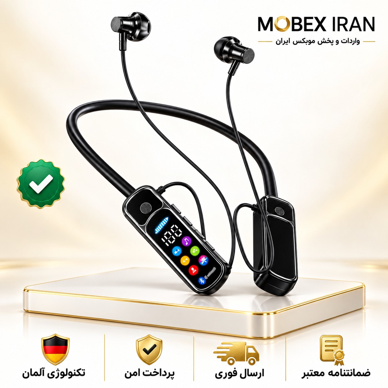 هندفری/هندزفری بلوتوث گردنیm33اصلی/ارسال فوری/خریداقساطی/گارانتی کتبی