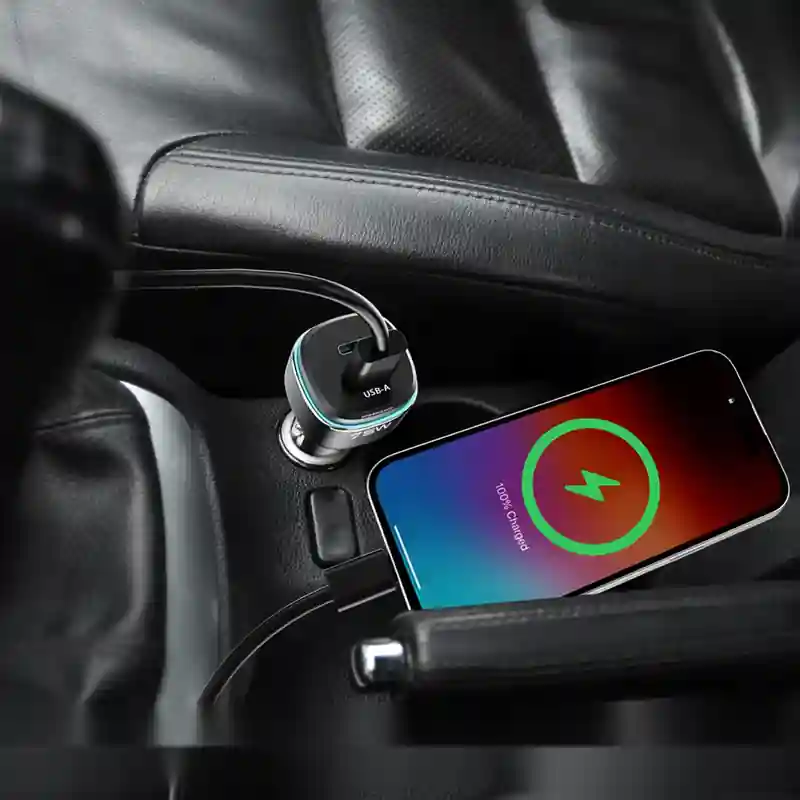 شاژر فندکی دو پورت 75 وات پاورولوژی Powerology 75W Car Charger PCCSR024BK - نقره ایجدید