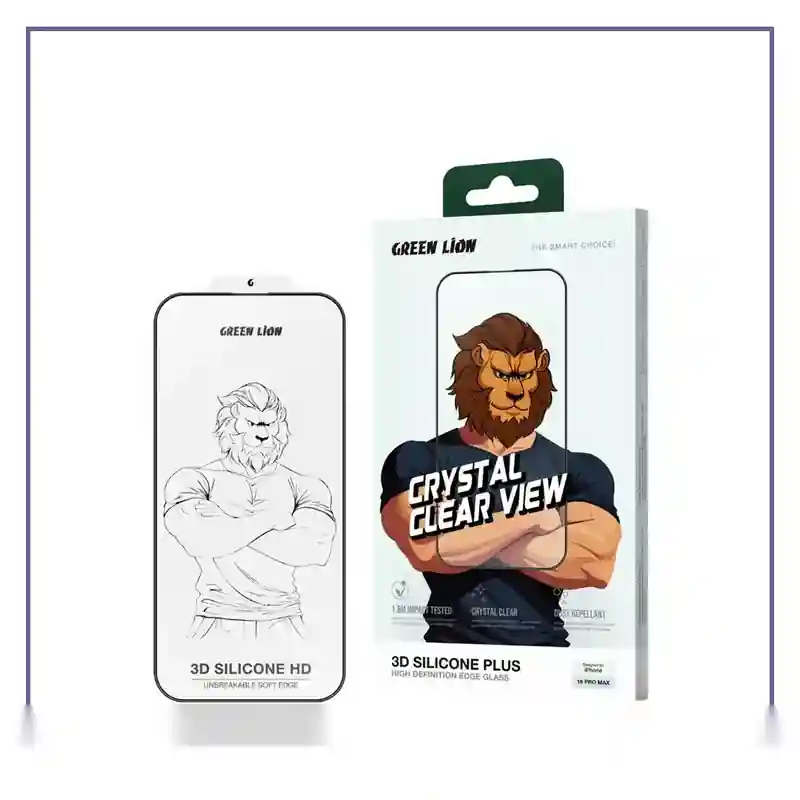 گلس دور سلیکیونی گرین لاین آیفون Green Lion Silicone Plus 3D Iphone 16 Pro Maxجدید
