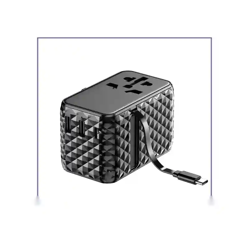 شارژر چند کاره با کابل جمع شونده پاورولوژی Powerology GaN Universal Charger Retractable PWCUQC028