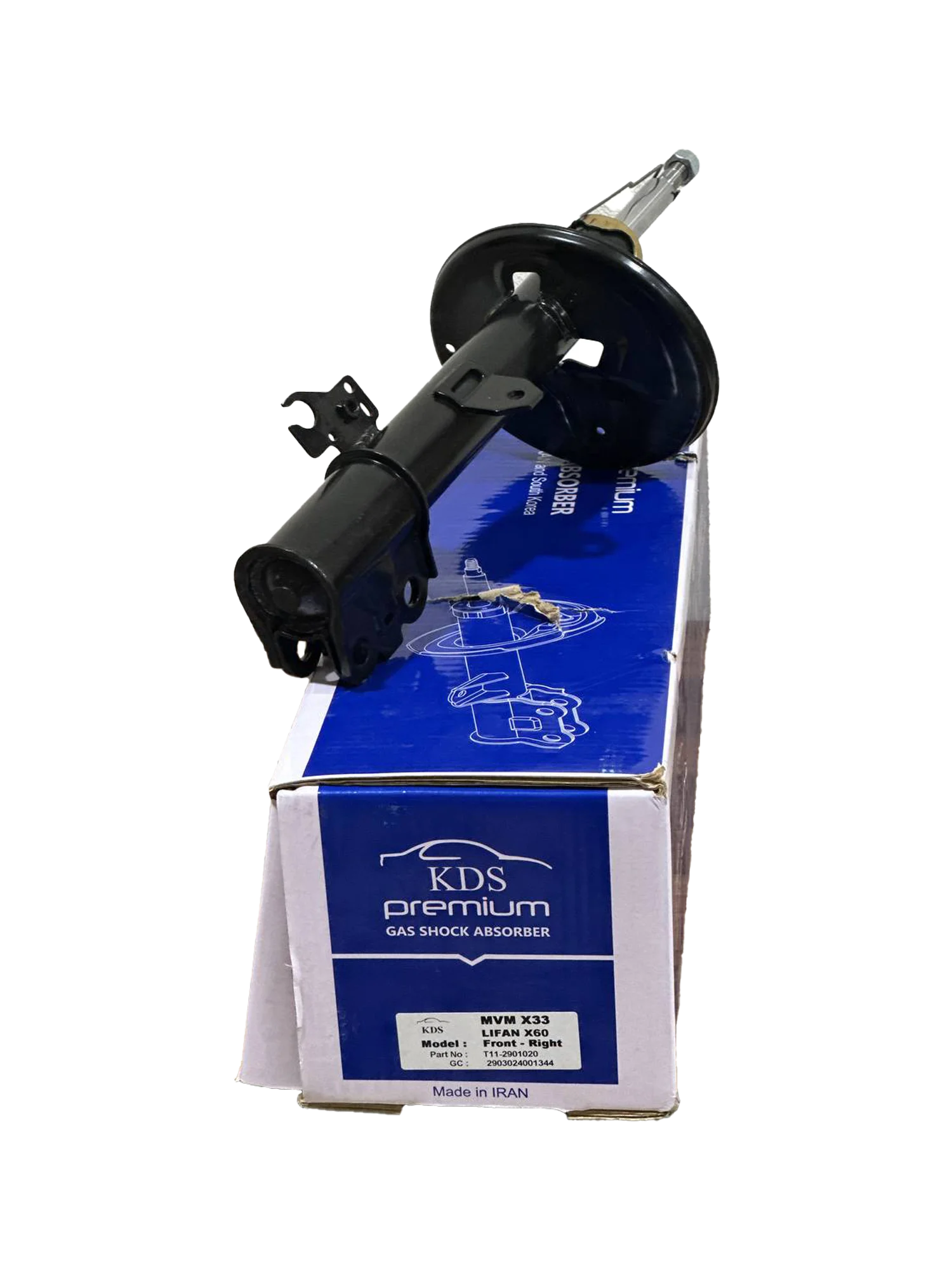 کمک فنر جلو لیفان X60 ام وی ام X33 سمت راست ( MVM X33 _ LIFAN X60 ) برند کوشاوران ( KDS )