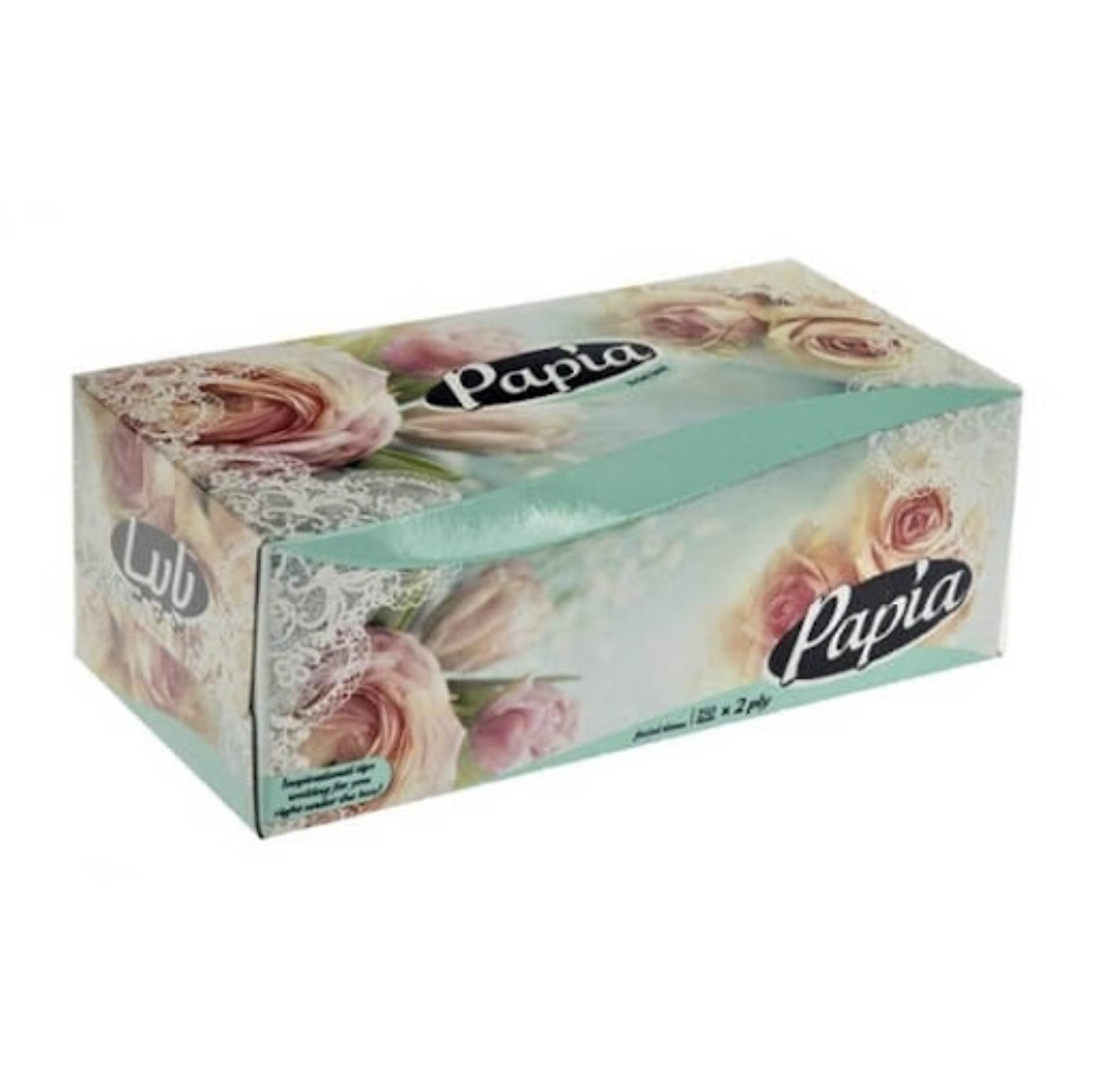 دستمال کاغذی جعبه ای پاپیا 300 برگ دو لایه
