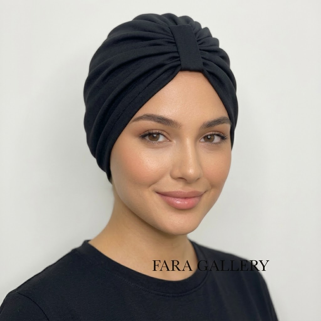 توربان زنانه تریکو ساده کد FT16