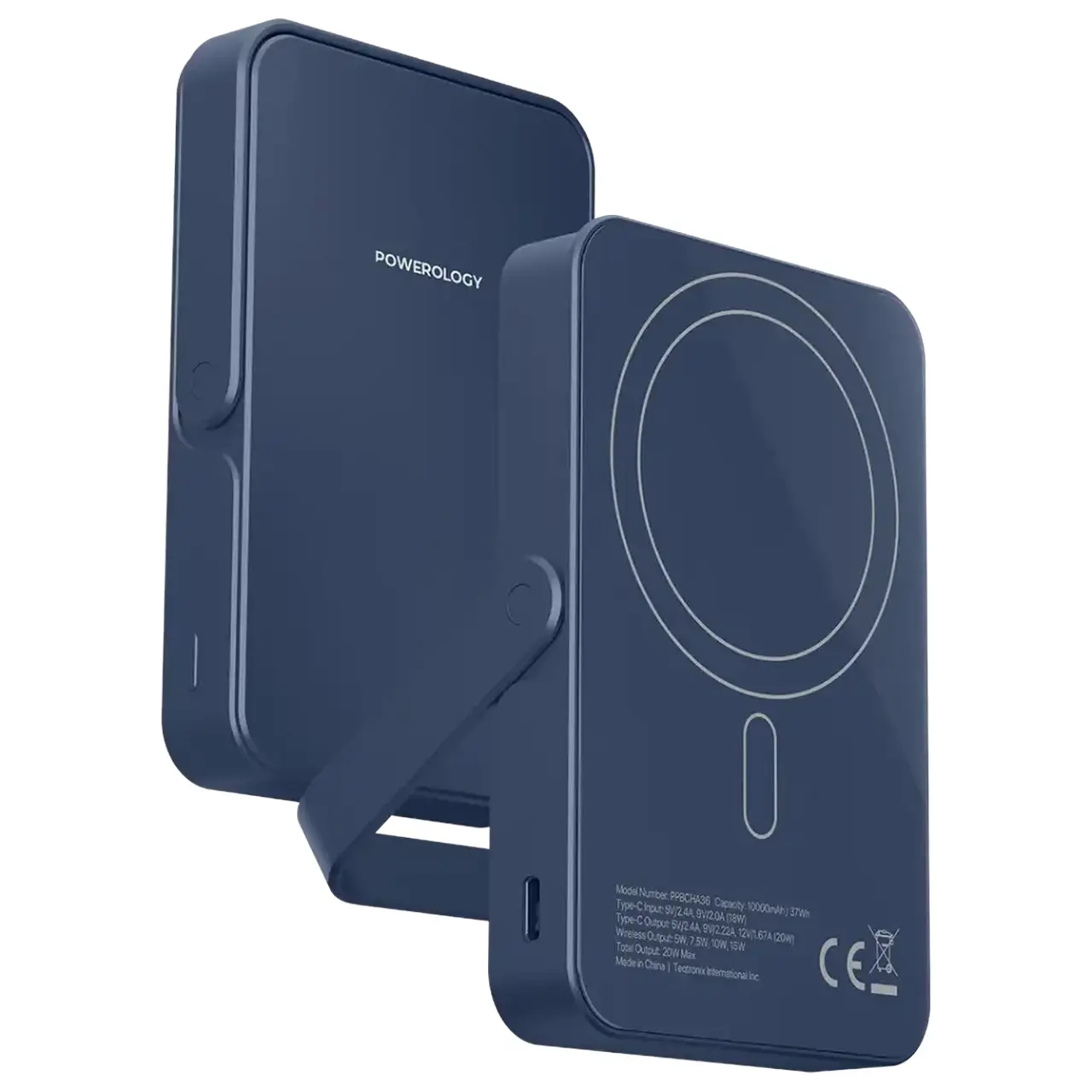 پاوربانک PD و فست شارژ Powerology 20W 10000mAh مدل Spetemor Magsafe PPBCHA36BU - آبی (گارانتی 6 ماهه شرکتی)جدید