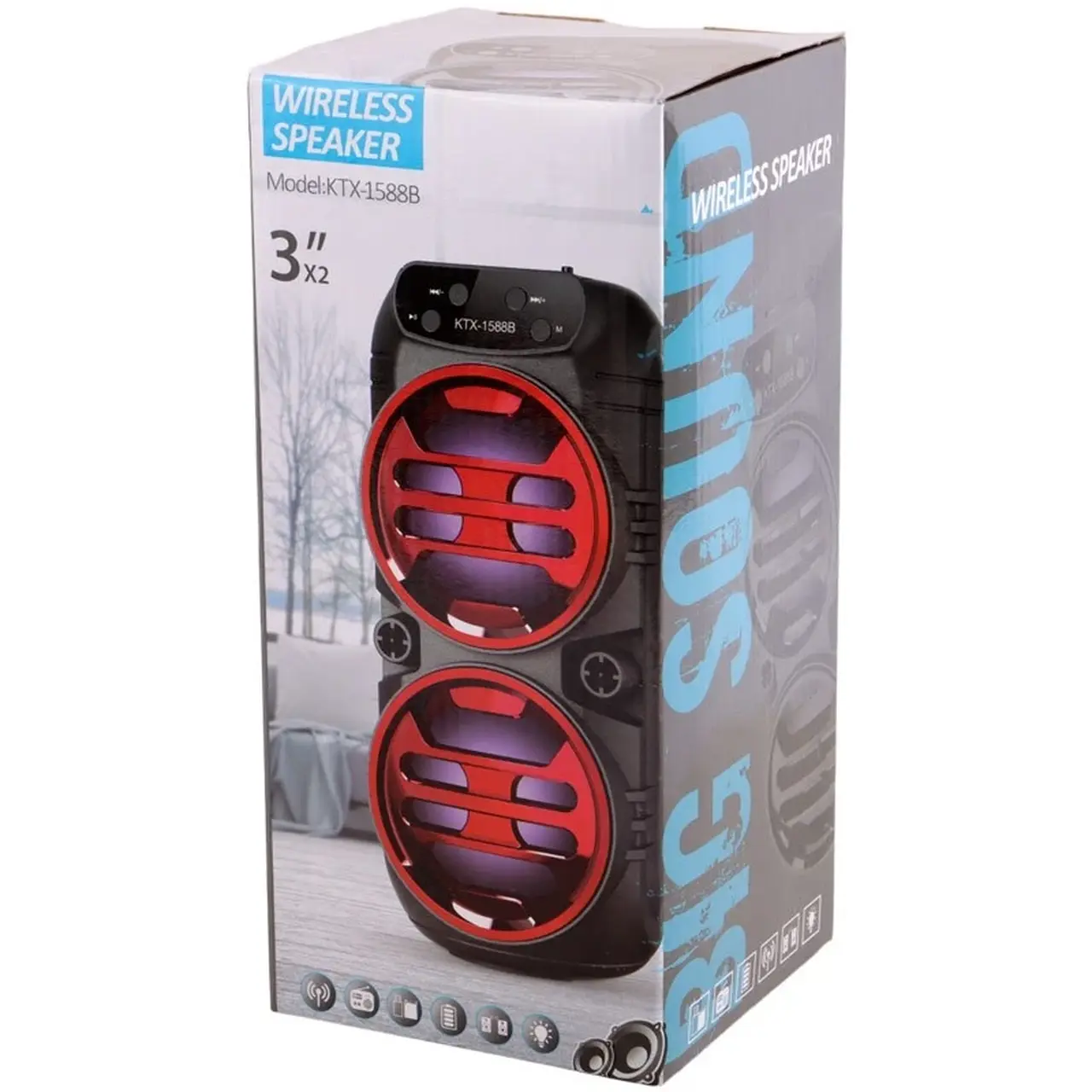 اسپیکر بی سیم BIG SOUND مدل KTX-1588B - مشکی - TCOجدید
