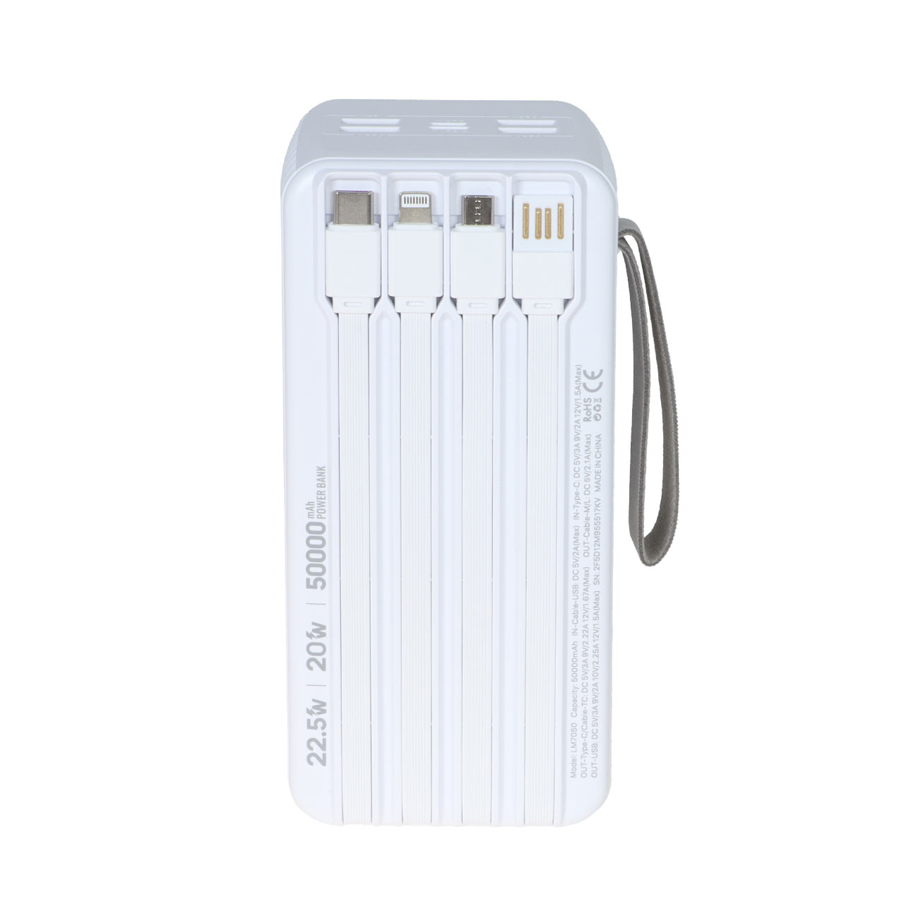 پاوربانک PD و فست شارژ Liami 50000Ah مدل LM7050 22.5W - سفید (گارانتی شش ماهه شرکتی)جدید