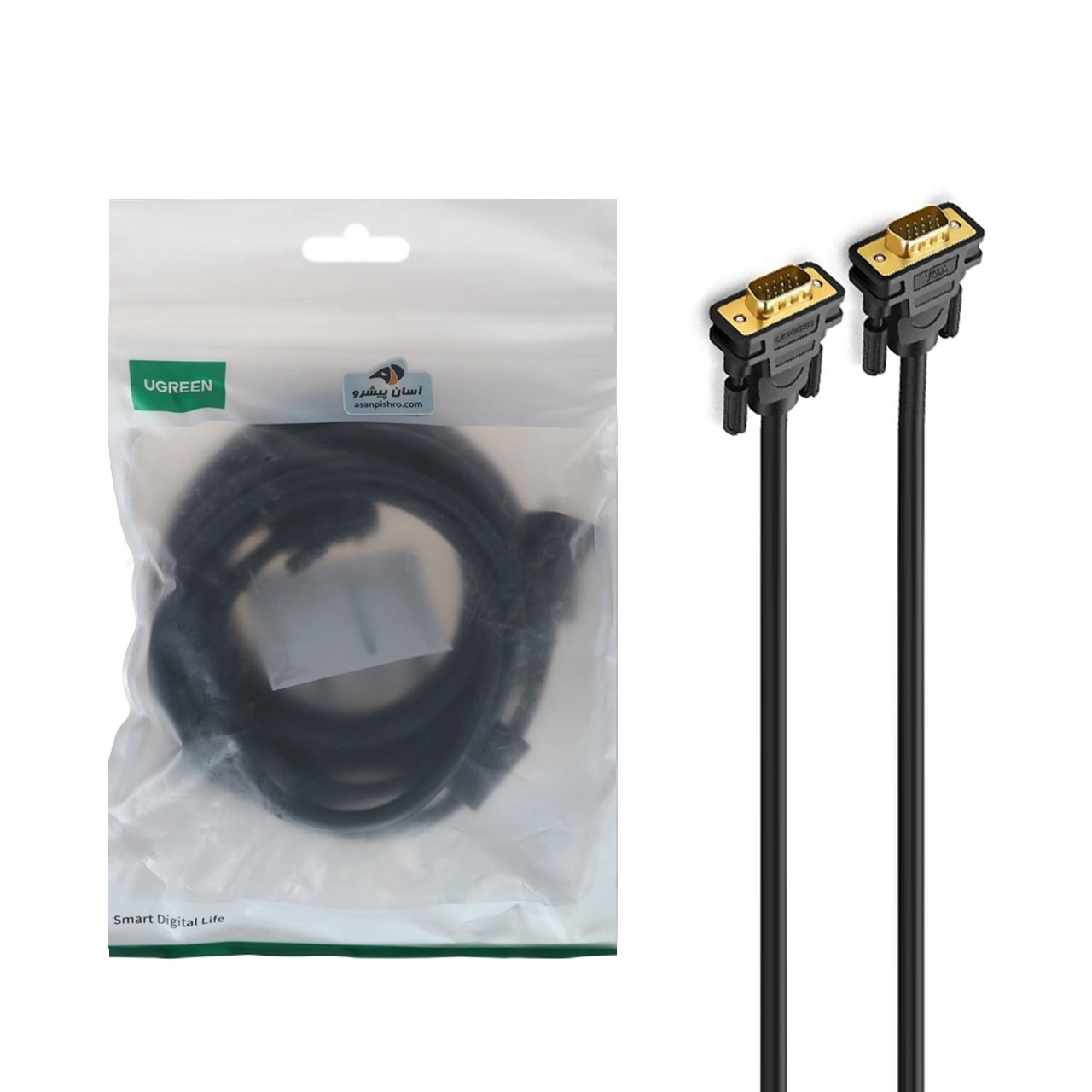 کابل پنج متری UGREEN VGA مدل VG101 - مشکی(11632)