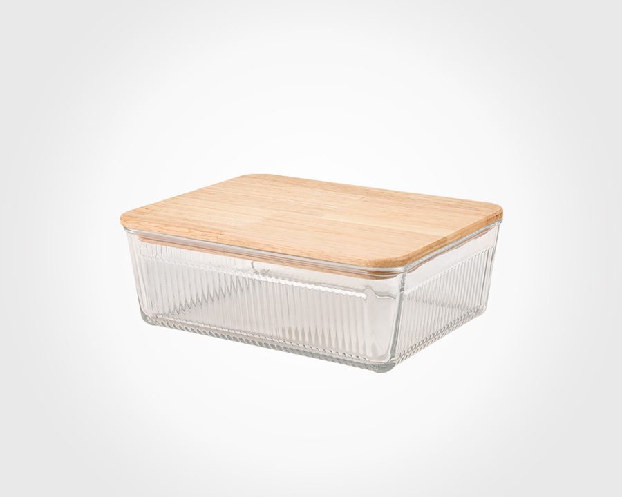 ظرف شیشه ای در چوبی 2.250 لیترلیمون کد 2192