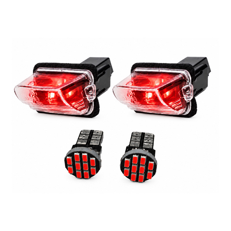 چراغ پلاک خودرو کالانیکس مدل EK-206PARSRED-100838 مناسب برای پژو 206 و پارس به همراه لامپ مجموعه 4 عددی